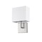 Z-Lite Saxon 1 Light Wall Sconce, Brushed Nickel & White 815-1S-BN - alternate 4